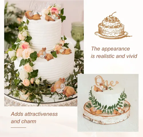 Vista 11 de 12 piezas de figuras de ciervos para decoración de pasteles para baby