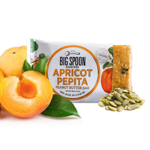Vista 3 de Big Spoon Roasters Barras de mantequilla de nueces de pepita de albaricoque, barras bajas en carbohidratos, altas en proteínas con proteína
