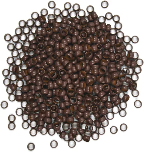Vista 12 de Extensiones de cabello con microeslabones de 0.118 pulgadas, cuentas de micro anillos de cobre, nano cuentas para extensiones de cabello