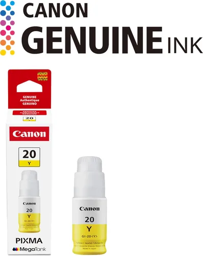 Vista 8 de Canon GI-20 Botella de tinta amarilla genuina, compatible con impresoras Megatank G5020, G6020 y G7020