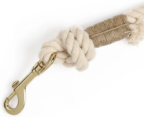 Vista 2 de Correas de cuerda hechas a mano para perros pequeños, correa trenzada natural de algodón orgánico de 5 pies