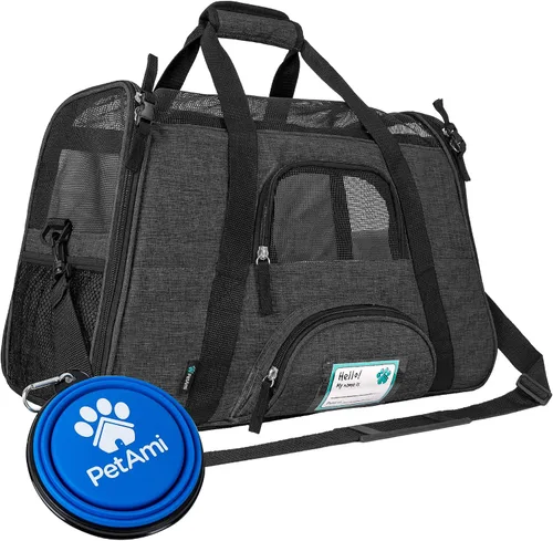 Vista 22 de PetAmi Transportador de mascotas aprobado por aerolíneas para gatos, transportador de perros de lados suaves para perros pequeños, suministros