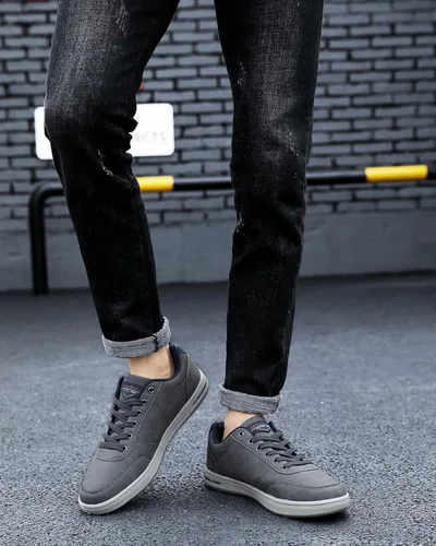 Vista 7 de ASTERO - Zapatos casuales para hombre vestido de moda antideslizante y bajo de piel sintética zapatos para caminar M