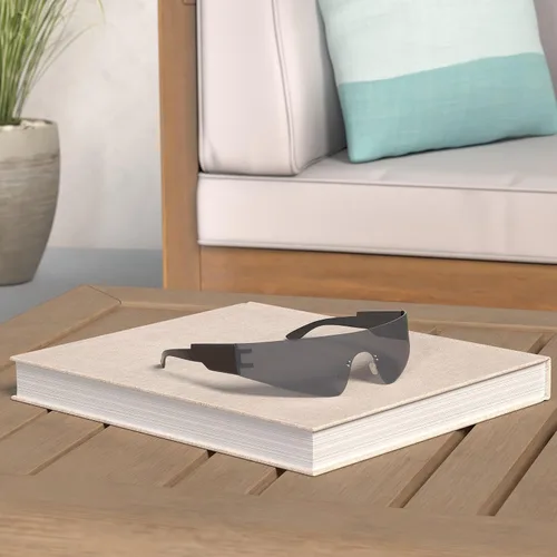 Vista 2 de Gafas de sol futuristas envolventes Y2K plateadas, de moda, sin marco, gafas Cyberpunk para mujeres y hombres, fiesta rave