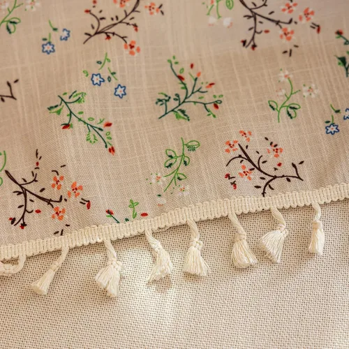 Vista 5 de Cortinas florales de granja semiopacas para sala de estar, de 63 pulgadas de largo, mezcla de lino y algodón, paneles de cortina de ventana cortos
