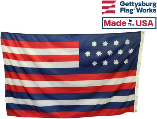 Vista 3 de Historical Serapis Flag, Durable All-Weather Nylon, Reinforced Fly End Stitching, Proudly Made in the USA (2x3')