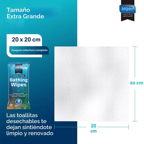 Vista 5 de Toallitas húmedas para adultos Paños de lavado para adultos extra grandes, toallitas de baño para incontinencia, 8 x 12 pulgadas