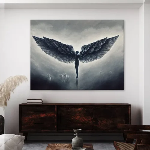 Vista 3 de Sense Canvas Arte en lienzo con diseño de alas de ángel y cielo 1, decoración del hogar, póster pequeño de 16 x 12 pulgadas / 0.75 pulgadas