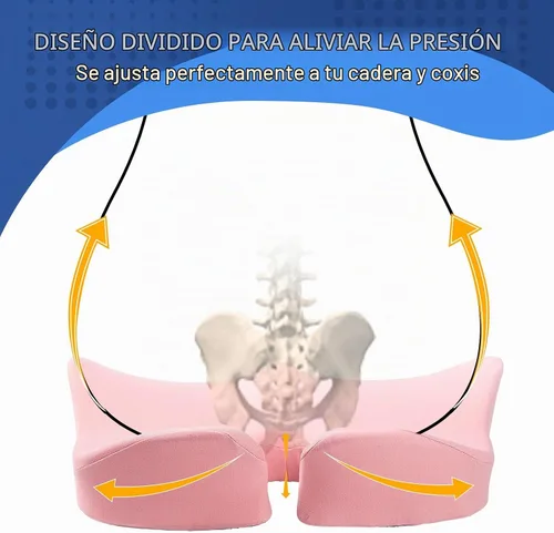 Vista 6 de Cojín de asiento de espuma viscoelástica extra grande para silla de oficina, para apoyo de espalda, alivio de la ciática y el coxis, cojín