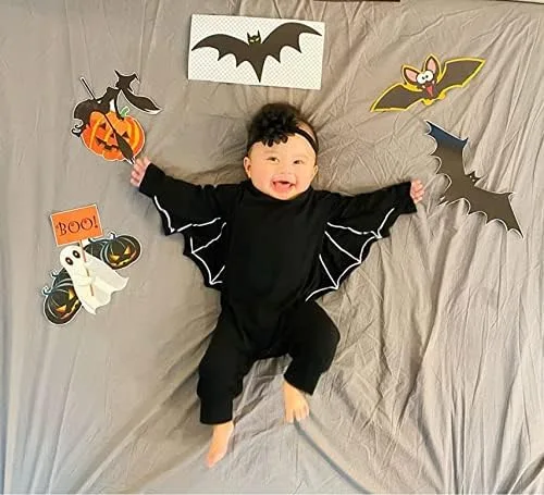 Vista 3 de My First - Traje de Halloween para bebé recién nacido, ropa de cosplay, disfraz de murciélago con capucha