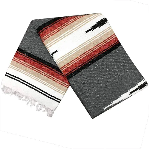 Vista 10 de Open Road Goods Manta de diamantes mexicanos – Manta de yoga pesada XL – Hecho a mano en México – Manta gruesa estilo serape bohemio estilo Saltillo