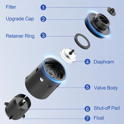 Vista 7 de Válvula de flotador para tanque de agua diseñada para control de nivel de agua, llenado automático y cierre automático, válvula de flotador