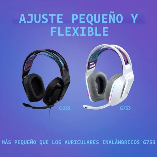 Vista 11 de Logitech G335 - Auriculares para juegos con cable, con micrófono abatible para silenciar, conector de audio de 3.5 mm, almohadillas de espuma