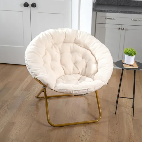 Vista 14 de EMMA + OLIVER Ersa - Silla plegable de gran tamaño de 38 pulgadas con tapicería de piel sintética acogedora en negro con marco de metal negro
