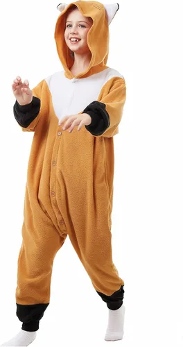 Vista 2 de CANASOUR - Pijama tipo mameluco para niñas y niños, unisex, de anime y de una pieza, para Halloween, Navidad, fiesta de disfraces y Cosplay, talla 4T