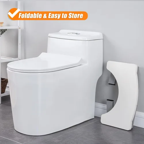 Vista 5 de Taburete de inodoro de madera, taburete plegable para adulto, taburete de madera para excrementos de 7 pulgadas por CHEAGO, taburete de inodoro