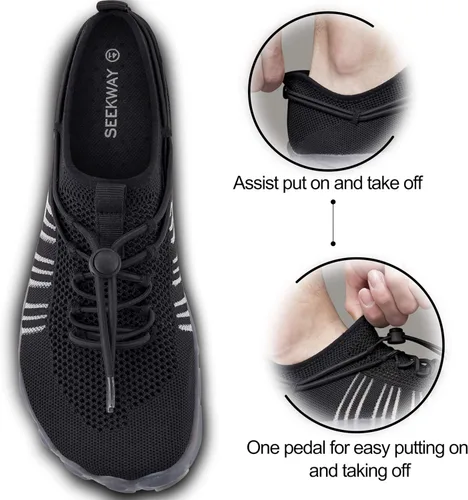 Vista 5 de SEEKWAY - Zapatos acuáticos para hombre y mujer, secado rápido, para playa, natación, río, piscina, lago, senderismo, kayak, surfing