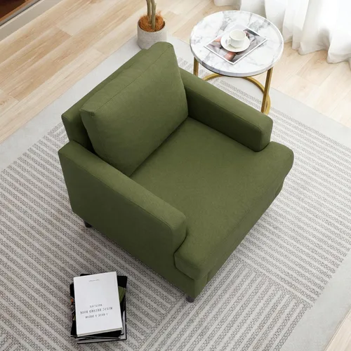Vista 5 de Weture Silla decorativa Mid-Century, sillón verde, sillas de sala de estar