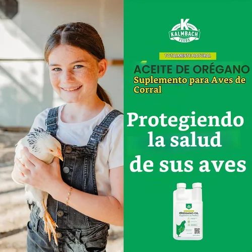 Vista 5 de Suplemento de aceite de orégano para aves de corral, botella de 16 onzas