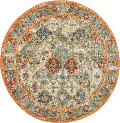 Vista 24 de Unique Loom - Alfombra estilo tradicional de Rosso Collection, Polipropileno, Beige/anaranjado