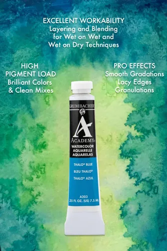 Vista 2 de Grumbacher Academy Pintura de acuarela, 0.3 fl oz/0.25 onzas, óxido de cromo verde (A048)