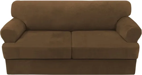Vista 12 de H.VERSAILTEX Funda para sofá de 2 piezas, fundas para sillón con cojines en forma de T, funda para sofá de terciopelo grueso, protector de muebles