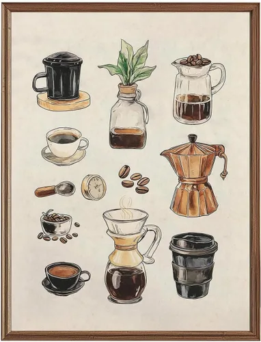 Vista 19 de Divertido arte de pared de cocina Servers In A Restaurant Poster Food Drinks Print Painting Vintage Pintura al óleo Impresiones Estéticas Retro