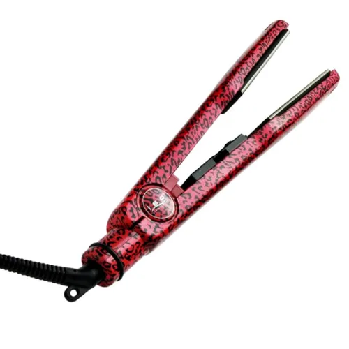 Vista 5 de ISO Beauty - Plancha iónica de titanio, leopardo rosa, 1 pulgada x 3 pulgadas Pink Leopard