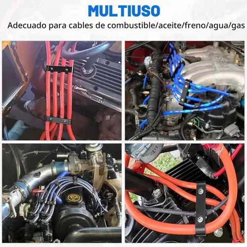 Vista 6 de 12 piezas de separador divisor de cable de bujía de motor de automóvil para cables de bujía de 8 mm, 9 mm, 10 mm Sujetadores de cable de encendido