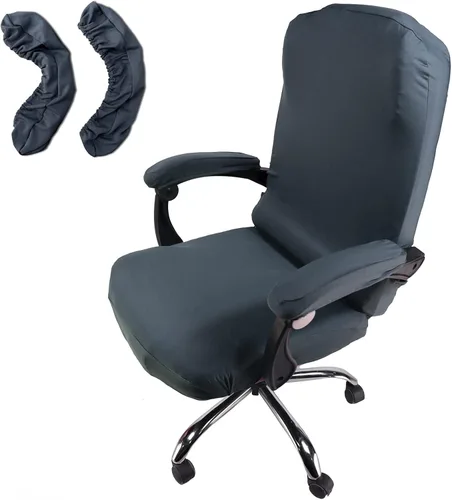 Vista 12 de WOMACO Fundas para silla de oficina, funda elástica para silla de computadora con fundas para reposabrazos, fundas universales para silla de jefe