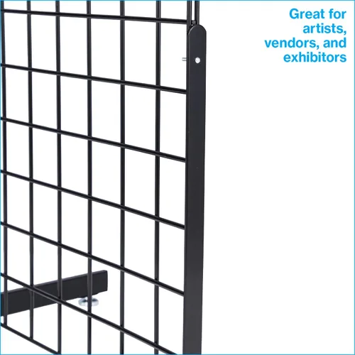 Vista 2 de SSWBasics Accesorio de pared de rejilla de 2 x 6 pies, color negro, estante de exhibición duradero para exhibiciones de arte, festivales al aire