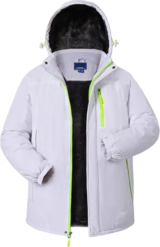 Vista 9 de Chaquetas de invierno para hombre, abrigos de esquí cálidos impermeables con capucha para clima frío