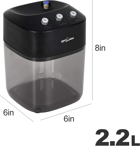 Vista 3 de REPTI ZOO 2.2L Solo ajustable Starter Mister para terrarios de reptiles, humidificador de alta presión, máquina de bomba silenciosa, sistema