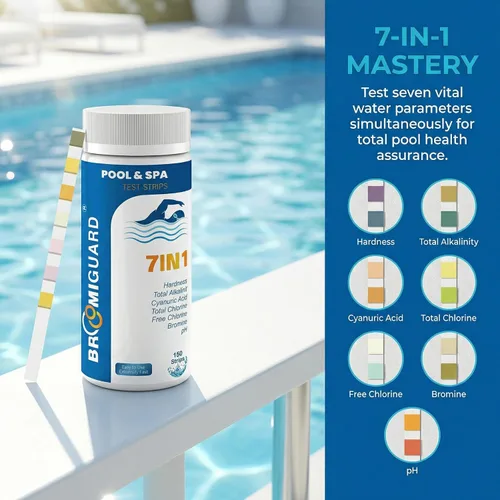 Vista 2 de BROMIGUARD Tira de prueba de piscina de 7 vías