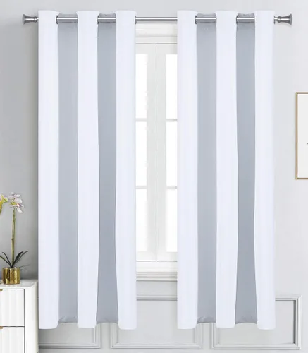 Vista 25 de WPM - Cortinas opacas de triple tejido, para oscurecer la habitación, 2 paneles para sala de estar, color beige, con aislamiento térmico y ojales