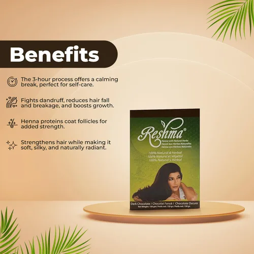 Vista 5 de Reshma Beauty Ayurvedic Henna Hair Color Blend – Henna & Indigo with Herbal Extracts – Natural Deep Brown/Dark Chocolate Hair Color for Gray