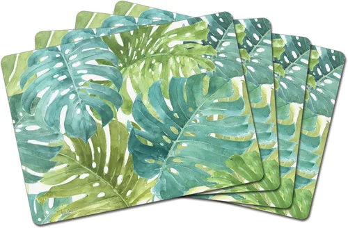 Vista 8 de Manteles Individuales Decorativos Premium de Tablero Duro para Mesa Jardín de Medianoche Negro y Blanco Paquete de 4 Fabricado en los Estados Unidos