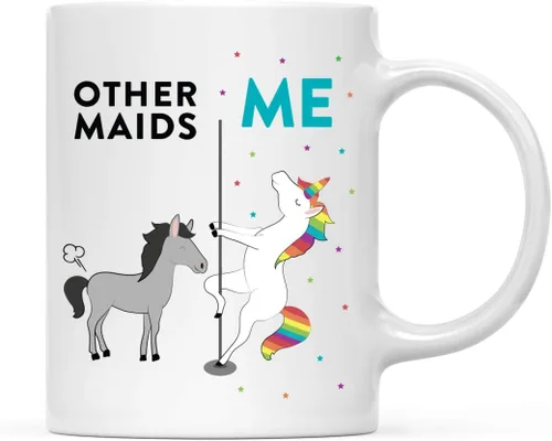 Vista 29 de Andaz Press Funny Quirky - Taza de té de café de cerámica de 11 onzas, regalo de agradecimiento, otros actores yo, unicornio de caballo, 1 paquete