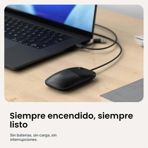 Vista 5 de Satechi Ratón delgado LX con cable, diseño USB-C de aluminio, negro Negro espacial