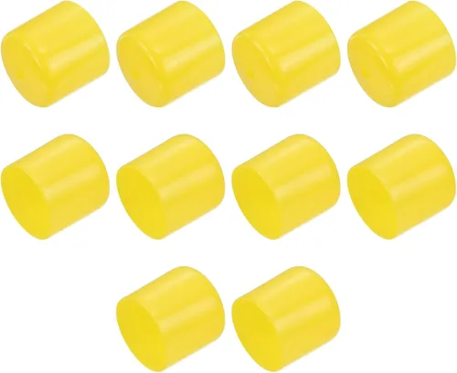 Vista 254 de uxcell 10 tapas de goma para extremos de 0.591 in de identificación, tapa de extremo redondo, protectores de rosca de tornillo, color negro