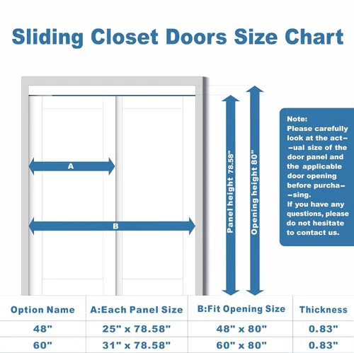 Vista 4 de Puertas correderas de espejo de 48 x 80 pulgadas para dormitorios, puerta interior de espejo a prueba de roturas mejorada con kit de herrajes