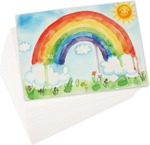 Vista 5 de 100 hojas de papel de acuarela a granel, 140 lb/300 GSM, papel grueso de color de agua de prensado en frío, almohadilla de acuarela para bocetos
