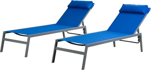 Vista 3 de Kozyard Wilson - Silla de salón ajustable con revestimiento E de hierro forjado y asiento de textileno transpirable (color azul, 2 sillas)
