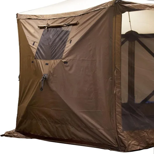Vista 7 de Clam Paneles de viento y sol de ajuste rápido, paquete de 2 – Paredes laterales de tienda de campaña de pantalla marrón – Se adapta a viajeros