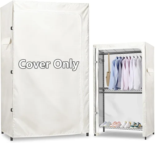 Vista 13 de Rileytee Wire Shelf Cover,Heavy Duty 600D Dustproof Waterproof Shelf Covers for Wire Shelving,Outdoor Storage Rack Cover for Wire Rack with Negro