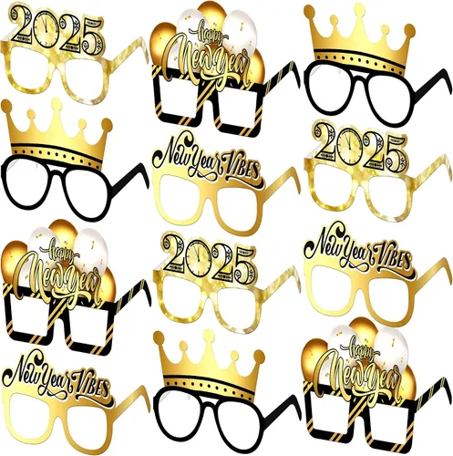 Vista 8 de KatchOn, Gafas de feliz año nuevo 2025 – Paquete de 12, gafas de fiesta de Año Nuevo 2025 Gafas de feliz Año Nuevo, decoraciones de Año Nuevo 2025