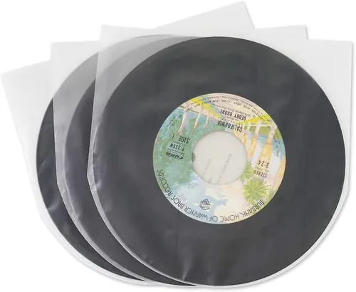 Vista 7 de sdroceRyaM Mangas interiores de disco de vinilo de 7 pulgadas, 50 piezas de plástico antiestático de fondo redondo EP fundas protectoras para discos