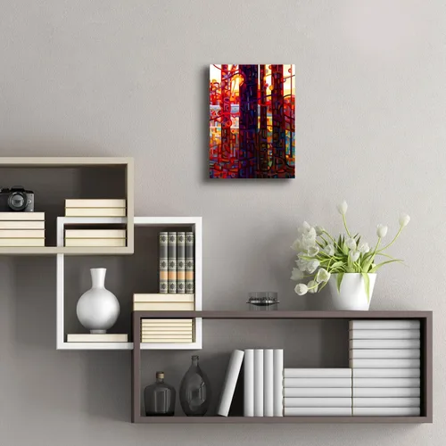 Vista 6 de Epic Art 'Carnelian Morning' de Mandy Budan, arte de pared de vidrio acrílico, 12 x 16 pulgadas