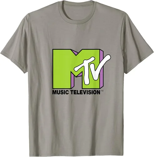 Vista 26 de Camiseta de tratamiento de relleno con logotipo MTV verde lima y morado, Negro, S Azul Marino