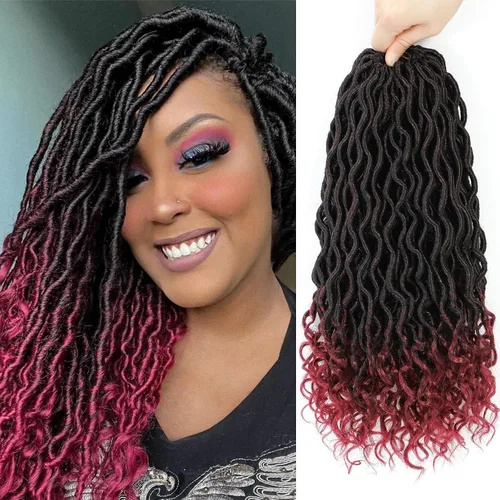 Vista 52 de Cabello Corto de Locs Falsos para Crochet Pre-Enrollado 12 Pulgadas 6 Paquetes Cabello de Locs de Diosa para Crochet Locs Falsos Suaves con Puntas